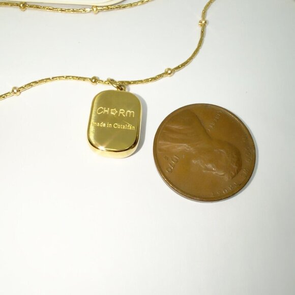 Stainless Steel 18K Gold Plated Charm Pendant Necklace - Picture 5 of 5